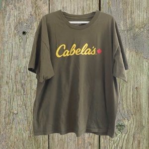 Cabela’s olive green t-shirt.